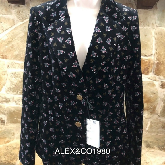 ZARA PRINTED VELVET JACKET BLAZER STUDIO 8705/730 - Picture 5 of 6